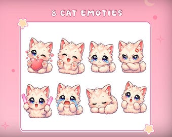 Kawaii Cat Emote Package for Twitch streamer