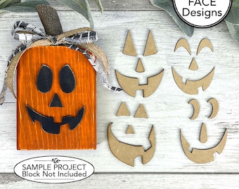 Jack-O-Lantern Gesichter SVG Bundle | 5 Kürbis Kantensitzer Laser Cut Dateien
