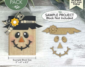 Laser Cut Scarecrow Face Blanks | 5 Pack Paintable Hardboard Craft Bundle