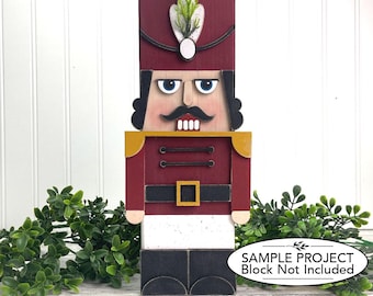 Standing Nutcracker SVG | Christmas Shelf Sitter Block Decor XCS | Layered Laser Cut File