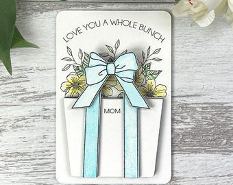 Floral Engraved Purse Gift Card Holder Laser Cut File (SVG, DXF, EPS)