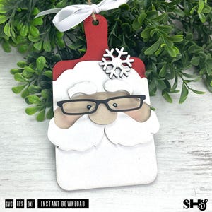 Christmas Faces SVG Cutting Board Ornament Bundle | 6 Xmas Ornament Laser Cut Files image 6