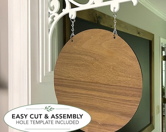 Sign Hanger SVG | Laser Cut Interchangeable Sign Holder | Porch Straight Arm Sign Hanger