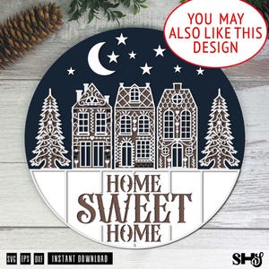 Gingerbread House Ornaments Laser Cut Bundle SVG | 4 Designs | 3 Houses & Christmas Tree | Christmas Ornaments | SVG, eps, dxf imagen 14