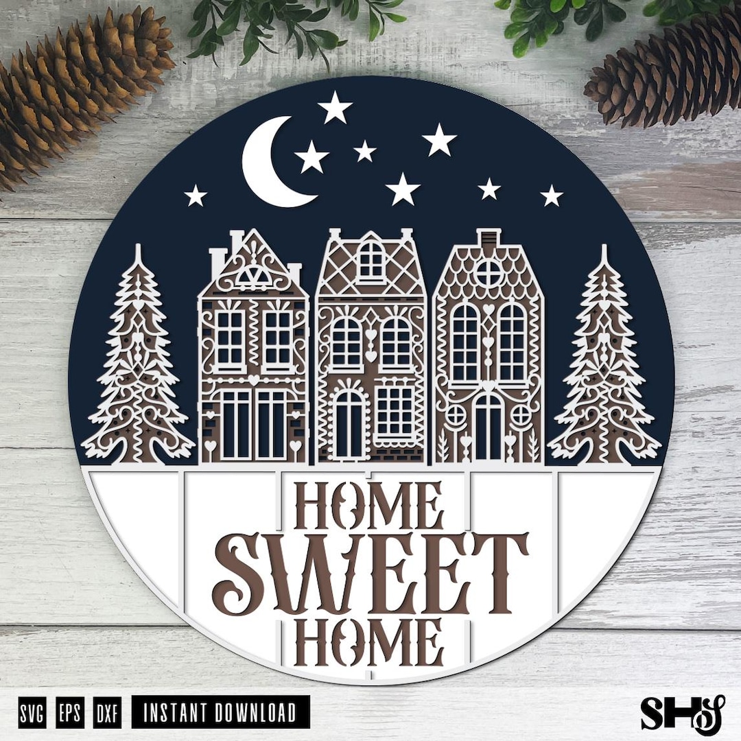 Gingerbread House Sign SVG | Laser Cut Home Decor (digital Download) - Etsy