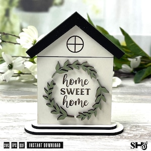 Home Gift Card Holder laser cut file | Gift Card Holder | Home Sweet Home Gift Card Holder file | House Warming Gift | SVG, eps, dxf