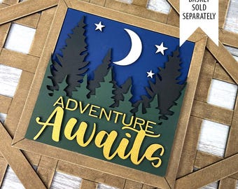 Adventure Awaits Interchangeable Insert Laser File | Outdoor SVG | Outdoor Laser Files | Adventure Awaits Laser Cut File | SVG, dxf, eps