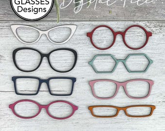 Brillen SVG Bundle | Brillen Laser Cut Dateien | 8 Rahmen-Designs für Holz-Handwerk | svg eps dxf