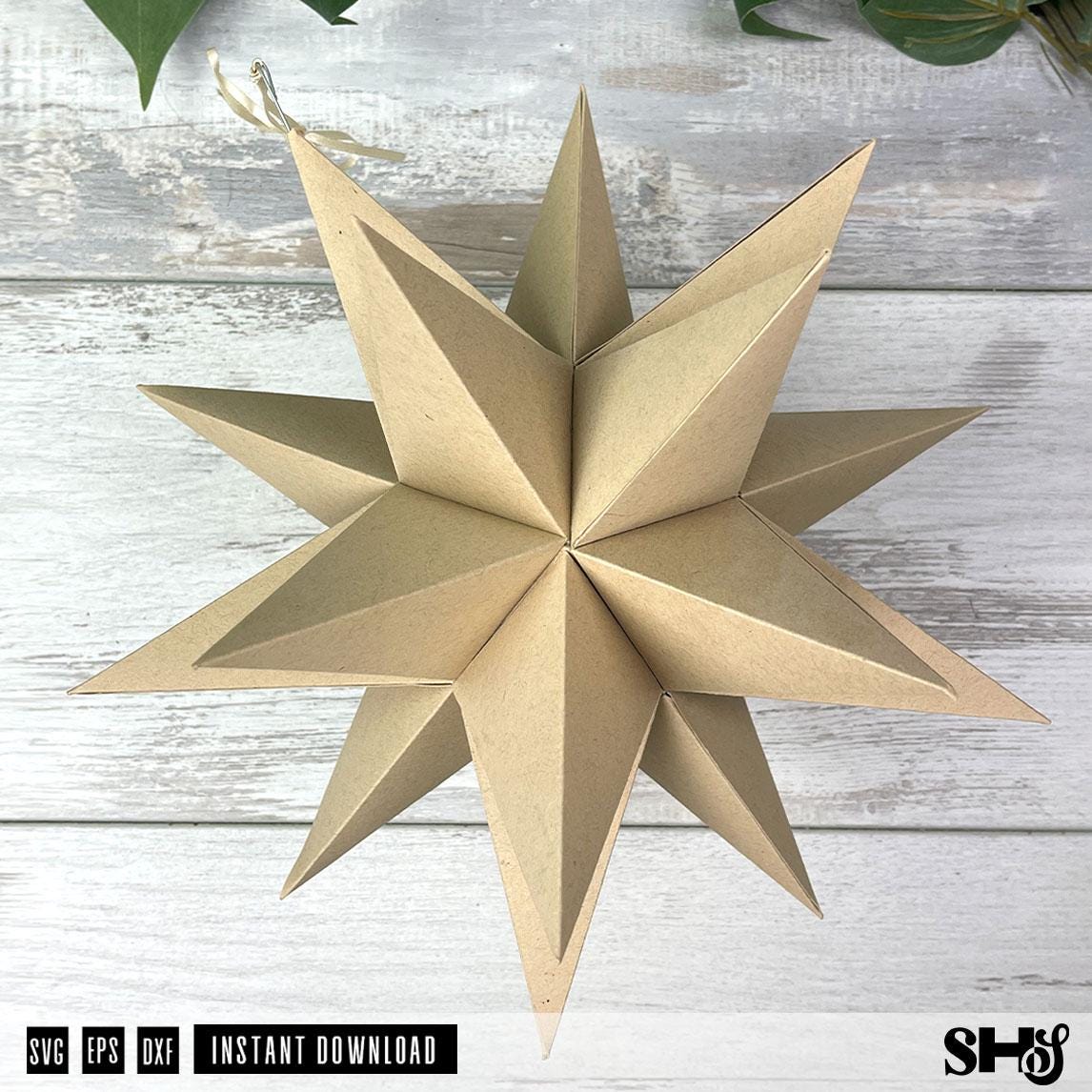 3D Moravian Star DIY SVG | Paper Star Cut File | 3D Paper Star | Moravian Star Cut file | Cricut | Laser Cutter | SVG, dxf, eps
