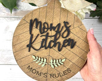 Faux Butcher Block Cutting Board SVG File: Mom&#39;s Kitchen Laser Cut Design (Digital Download)
