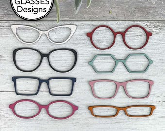 Eyeglasses SVG Bundle | Glasses Laser Cut Files | 8 Frame Designs for Wood Crafts | svg eps dxf