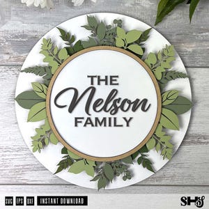 3D 姓名サイン SVG | 姓名木製サイン | レイヤード姓名 SVG | レーザーカットの葉 | レーザーカットサイン | ホームサイン | SVG、dxf、eps