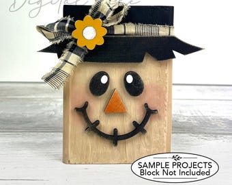 Vogelscheuche Gesicht SVG Bundle | Herbst Shelf Sitter Block Dekor | Layered Laser Cut Datei | svg eps dxf