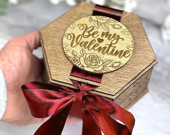 Laser geschnittene Valentine Leckerli Box SVG | Gravur auf Holz (Digitaler Download)