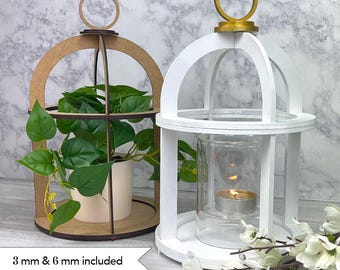 Wooden Cloche Candle Holder Laser Cut File | Home Decor | Lantern | SVG, eps, dxf