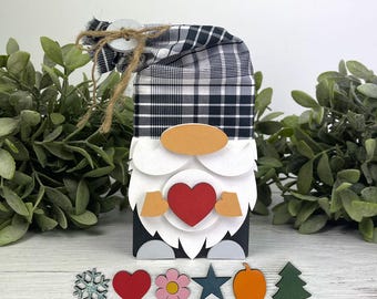Interchangeable Block Gnome Shelf Sitter SVG Bundle | Layered Laser Cut File