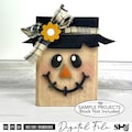 Scarecrow Face SVG Bundle | Fall Shelf Sitter Block Decor | Layered Laser Cut File | svg eps dxf