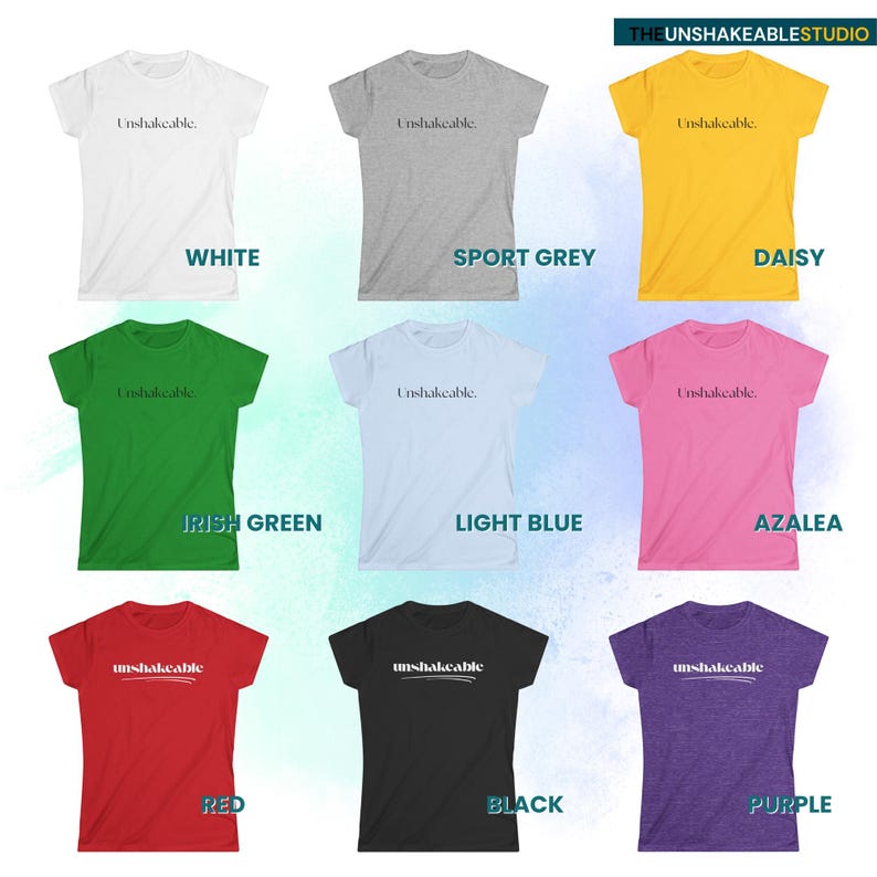 Unshakeable Women's Softstyle Tee - Motivational Shirt, Casual Wear, Gift for Friends, Positive Vibes, Everyday Comfort image 8