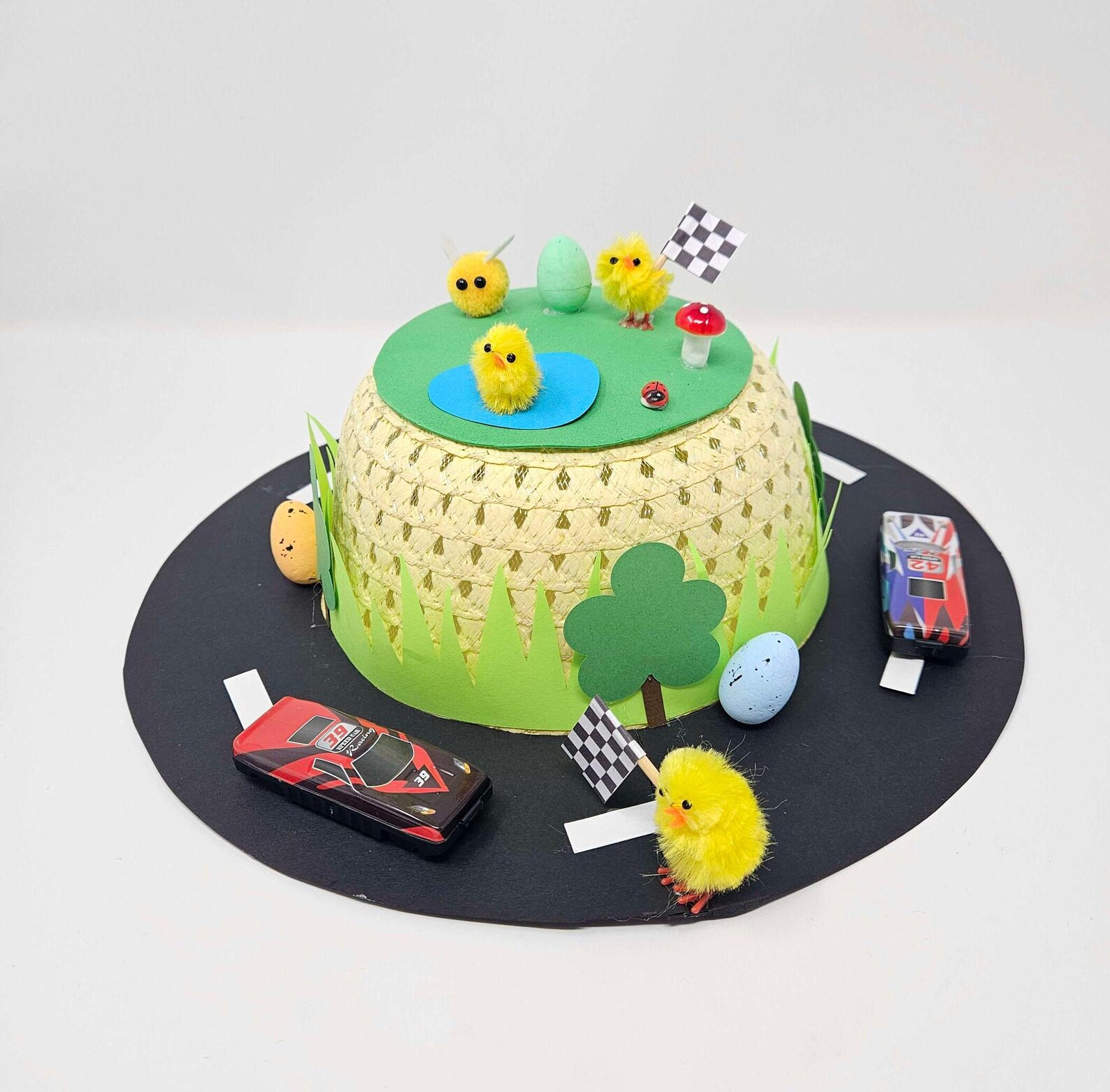DIY Make Your Own Race Car Easter Bonnet Hat Kit Easter Egg Hunt Party ...