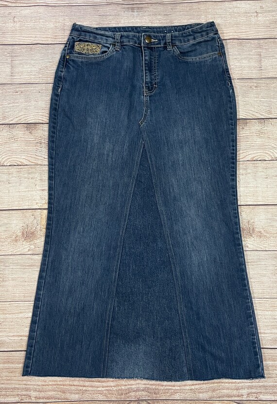 Buy WAIST 32 Womens Jean Skirt Size 10 Modest Handmade Upcycled Online in India Etsy
