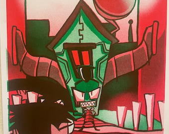 Zim Invader Zim 8.5" X 11" Risograph Print [PREORDER]