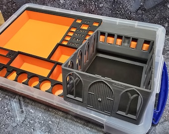 GGEZ Kill Team Box inklusive Hot swap Tablett mit Token Caddy, 4L Really Useful Box und Eisenblech