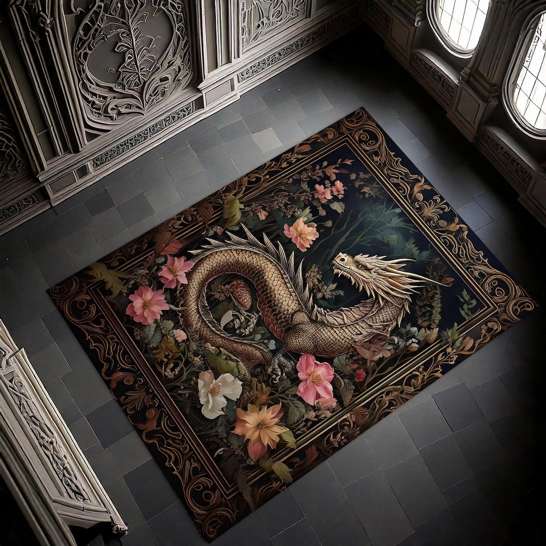 Fantasy Area Rug | Dark Academia & Fairycore Decor | Gothic Book Nook ...