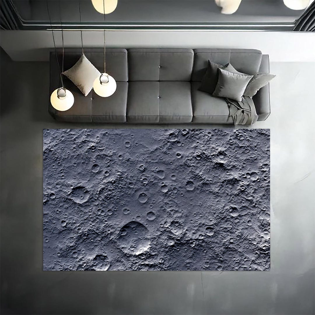 Moon Rover Play Rug Moon Surface Rug | Lunar Landscape Design | Space Lover’s Moon Photo ...