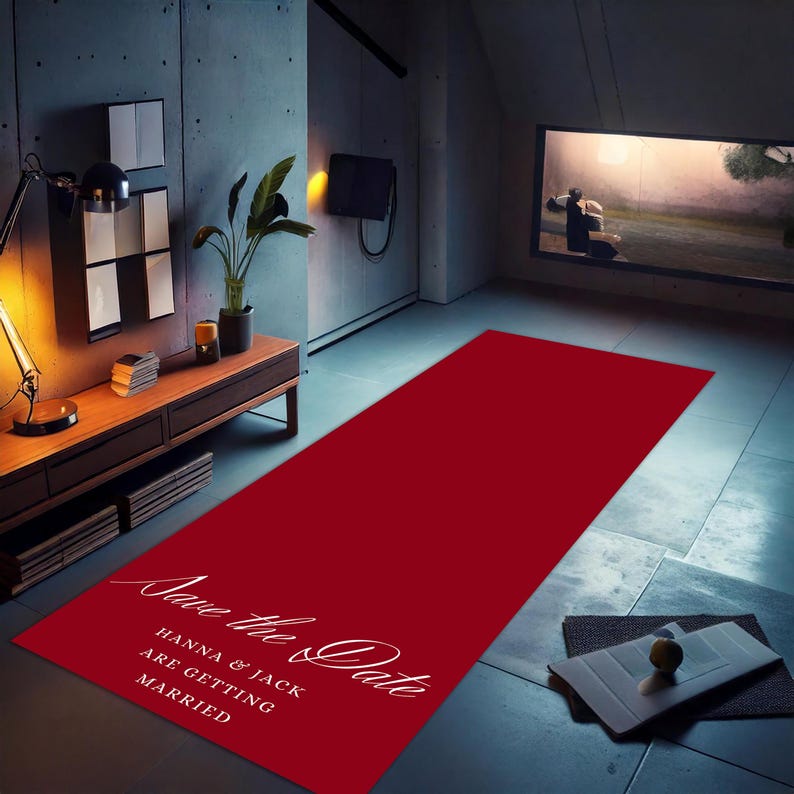 Red Reception Rug Personalized Red Wedding Aisle Runner Rug | Customizable Wedding ...