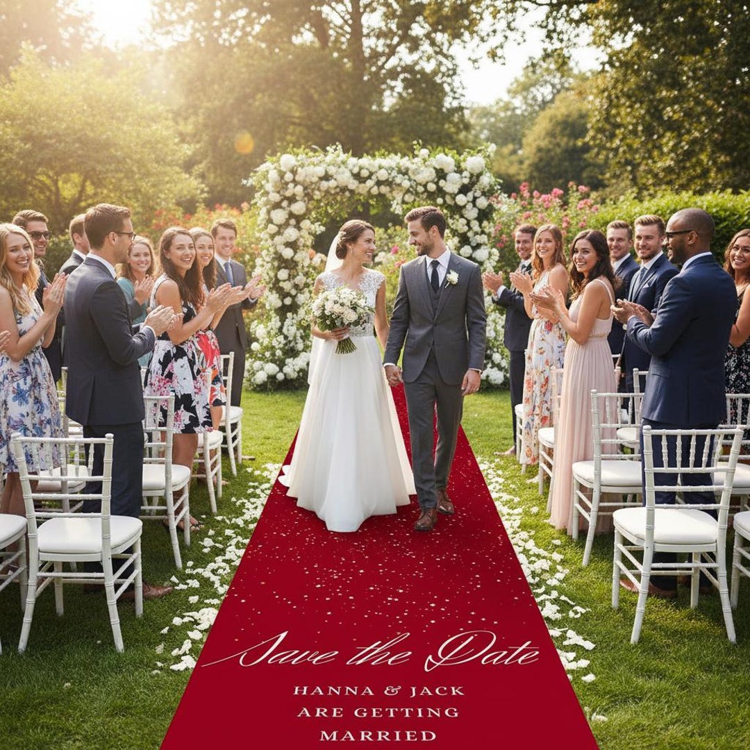 Reception Rugs Red Customizable Wedding Runner Rug | Elegant Personalized Wedding ...