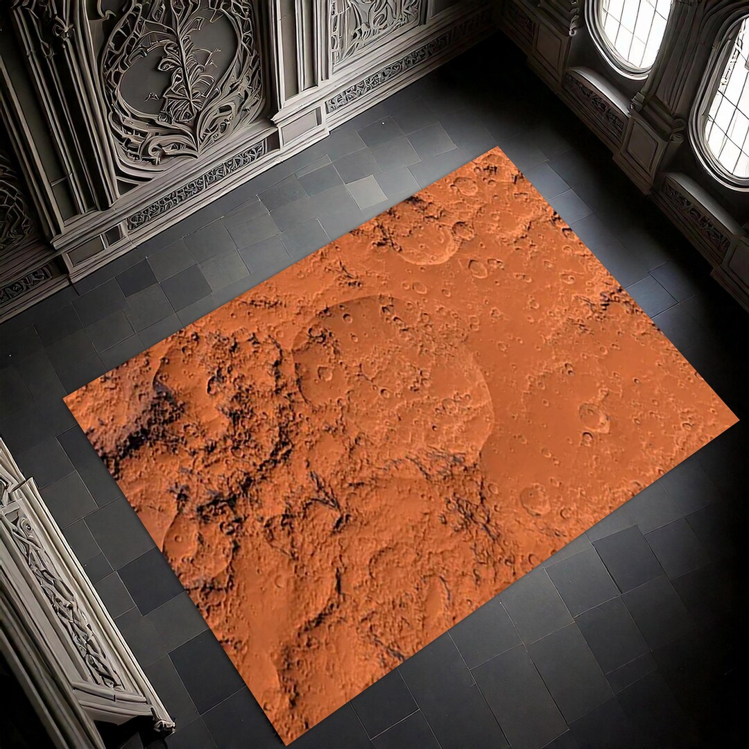 Mars Surface Rug | Red Land Design | Space Lover’s Mars Photo Carpet ...