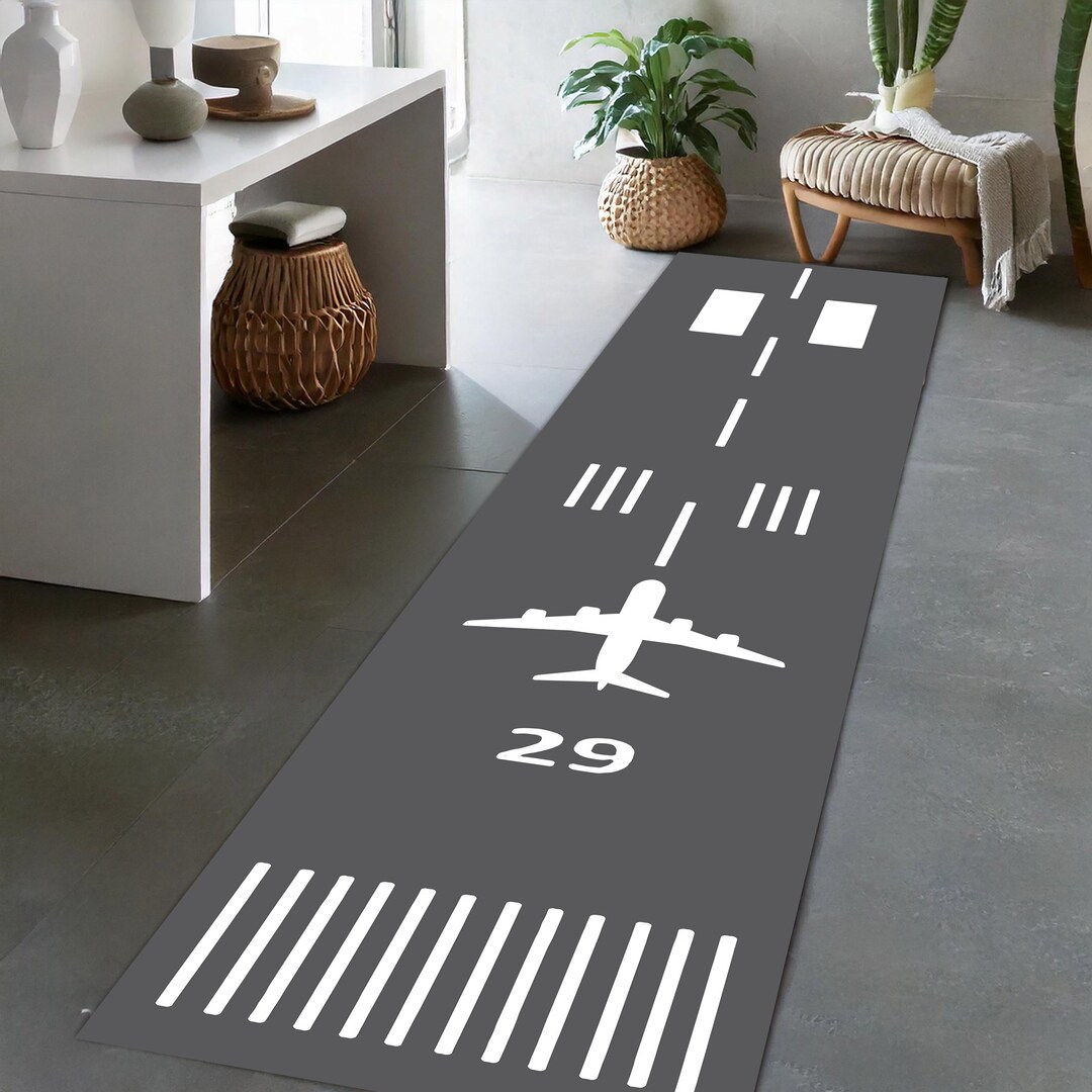 Airplane Runway Play Rug | Kids Interactive Carpet | Fun Flight Game ...