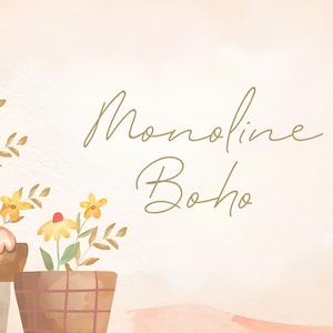 Monoline Boho, police Silhouette, police mignonne, police Cricut, police script, police Procreate, police manuscrite