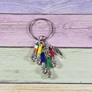 One Direction microphone keychain, hand-painted image 2