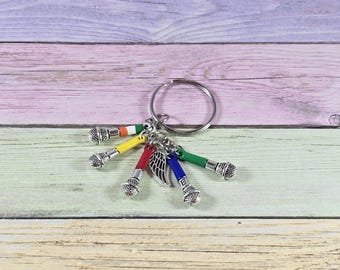 One Direction microphone keychain, hand-painted