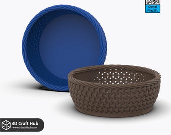 Wicker Style Basket Design/ Bowl Design (STL)
