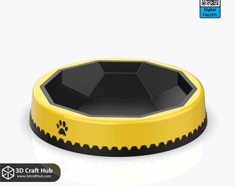 3D Printable Hex Pet Bowl – Modern Food & Water Dish (STL)