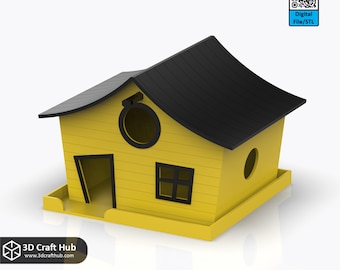 The "Wonky" Cottage - A Whimsical Birdhouse (3D Printable STL File)
