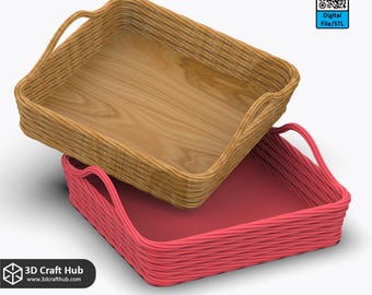 Wicker Style Tray for 3D Printing (STL)