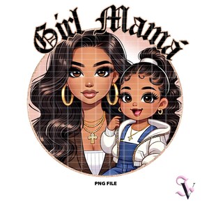 Girl Mamá Chicana Mom PNG Fête des Mères Style Old School Chola Chibi Design Latina pour Sublimation | Téléchargement numérique