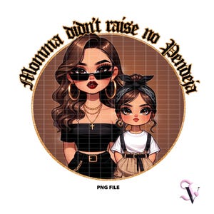 Chicana moeder png Moederdag Old School Chola Chibi-stijl Latina-ontwerp voor sublimatie | Digitale download