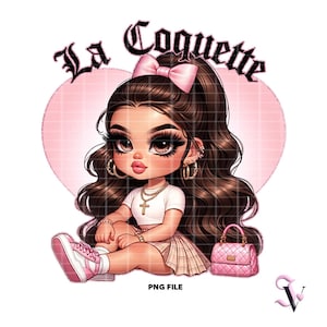 La Coquette Chicana PNG Latina dictons Old School Chola Chibi Style Latina Design pour sublimation (fr) | Téléchargement numérique