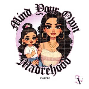 Chicana moeder png Moederdag Old School Chola Chibi-stijl Latina-ontwerp voor sublimatie | Digitale download