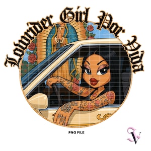 Chica Lowrider Por Vida Chicana PNG Chicano Lowrider Chibi Style Diseño Latino para Sublimación / Descarga Digital