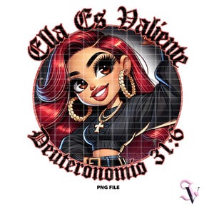 Ella Es Mamá Valiente Chicana Mom PNG Fête des Mères Style Old School Chola Chibi Design Latina pour sublimation | Téléchargement numérique
