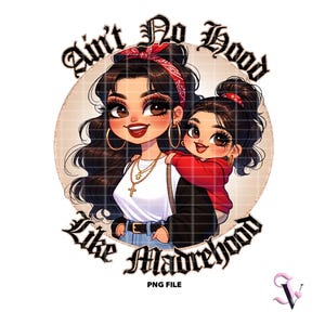 Mamá Chicana PNG Día de la Madre Chola de la Vieja Escuela Estilo Chibi Diseño Latino para Sublimación / Descarga Digital
