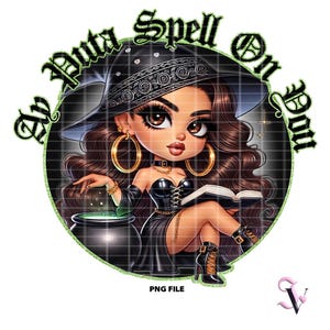Citations Latines Chicana Halloween PNG Old School Chola Chibi Style Latina Design pour Sublimation | Téléchargement numérique