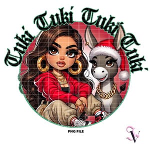 Chicana Christmas PNG Latina dictons Old School Chola Chibi Style Latina Design pour sublimation | Téléchargement numérique