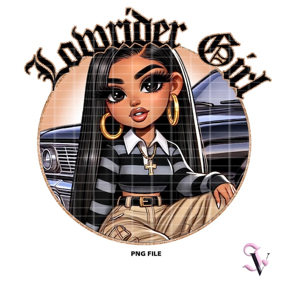 Chicana Lowrider Girl PNG: Chibi Latina Design (digital Download