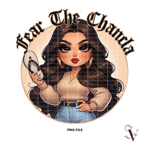 Fear The Chancla Chicana Mom PNG Fête des Mères Style Old School Chola Chibi Design Latina pour sublimation | Téléchargement numérique